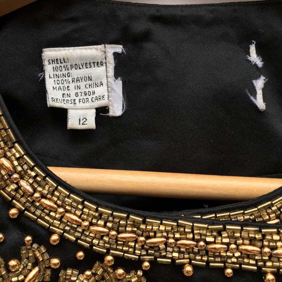 Niteline Jackets & Coats Smooth Satin Gold Heavily Beaded Trim Jacket Poshmark